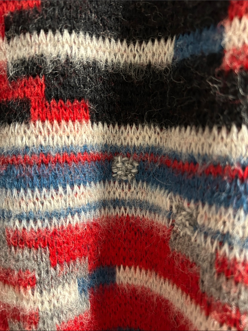 Pendleton Red, Gray, Blue & Black Patterned Crewneck Sweater - Picture 3 of 4